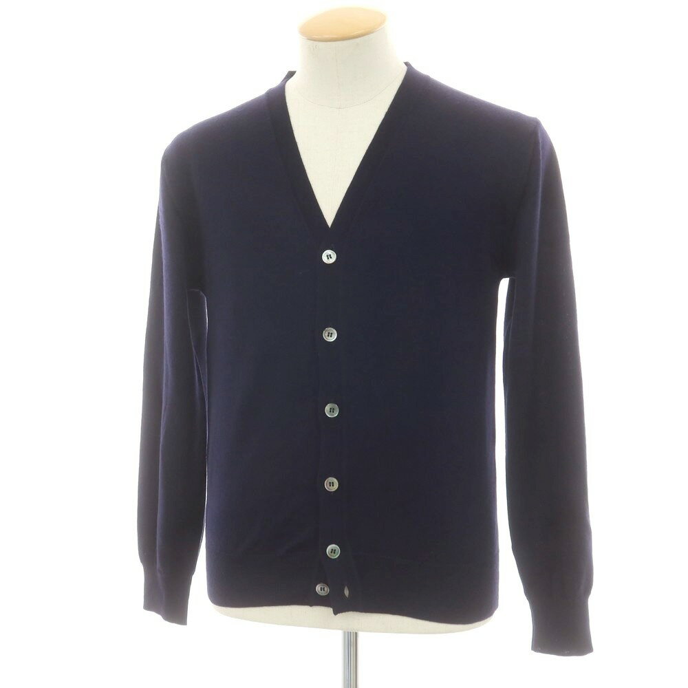 【SALE50%OFF/返品不可】【中古】ビームスエフ BEAMS F ハイゲージ ウール カーディガン ネイビー【サイズ44】【A/W】【状態ランクC】【メンズ】