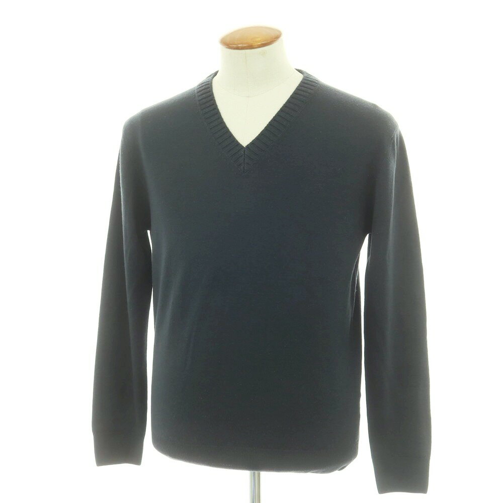 【中古】クルチアーニ CRUCIANI ウール Vネック プルオーバーニット ダークグリーン【サイズ48】【A/W】【状態ランクC】【メンズ】(4)