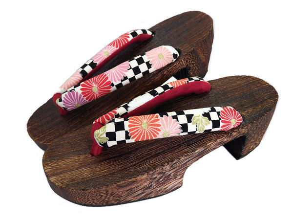 着物美人 送料無料 下駄 げた 厚底 ハイヒール 浴衣下駄 浴衣履物 女下駄 下駄女性 下駄女の子 厚底下駄 ハイヒール下駄 焼桐 着物下駄 履物 雪駄 草履 浴衣 着物 女性 女の子 M F L 23 23.5 24 24.5cm 【 黒 白 菊市松 】R471551-18