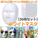 お面 ホワイトマスク 仮面 無地 ペイント 紙パルプ製 30枚セット