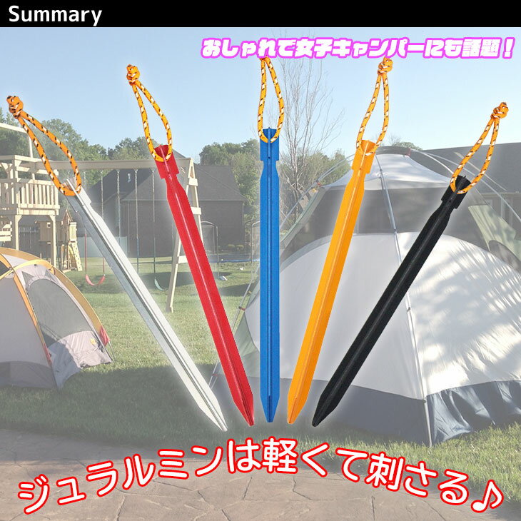 【エントリーでP5倍&割引クーポン有】ジュラルミン ペグ テント タープ 固定具 BBQ キャンプ設営用具 20本セット 収納袋付き 18cmサイズ通販格安セール情報 楽天 通販