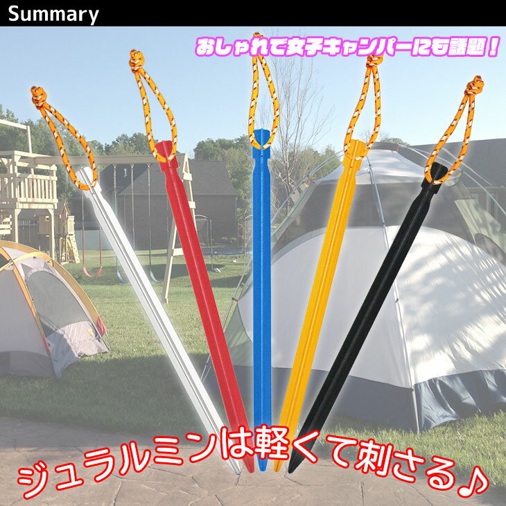 【エントリーでP5倍&割引クーポン有】ジュラルミン ペグ テント タープ 固定具 BBQ キャンプ設営用具 20本セット 収納袋付き 23cmサイズ通販格安セール情報 楽天 通販