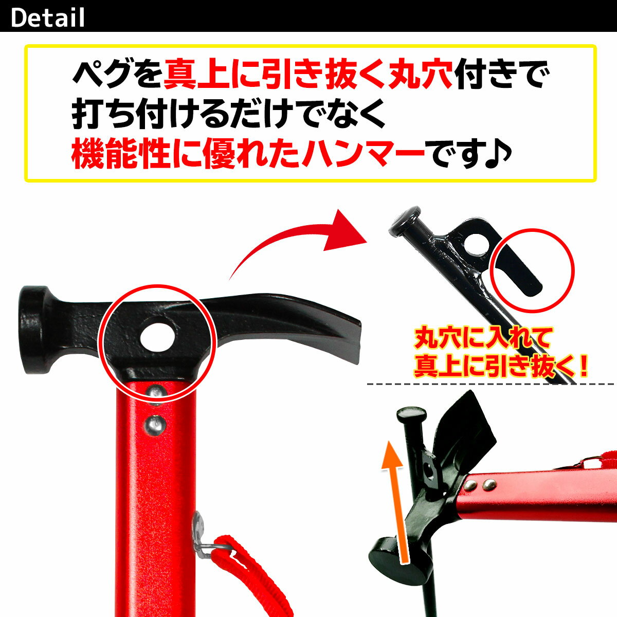 【エントリーでP5倍&割引クーポン有】ペグハンマー スチール ヘッド テント キャンプ アウトドア 軽量 ソロキャンプ ジュラルミンハンドル通販格安セール情報 楽天 通販