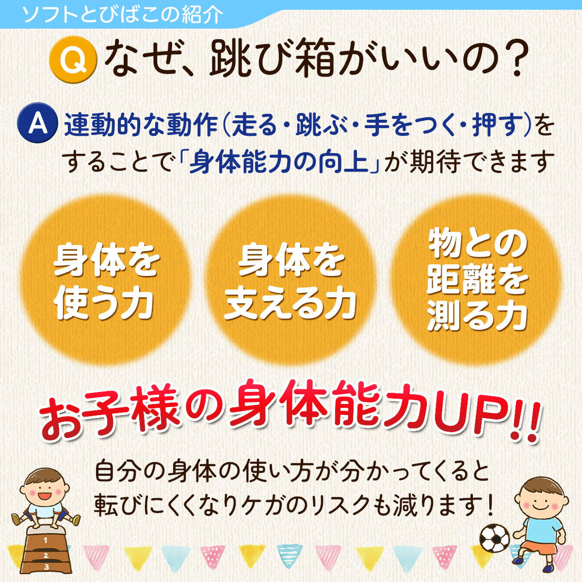 【エントリーでP10倍】 跳び箱 ソフト 飛び箱 とび箱 ジョイント式 とびばこ 子供 運動 自宅 体育 クッション 子ども 室内 家庭用 ロイター板 スプリング式 ジャンプ板 着地 マット 衝撃吸収 (6段/カラフル+踏切版+マットセット) 3