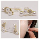 18K RGP ゴールド ダイヤ CZ パール フラワー ピアス gp5635