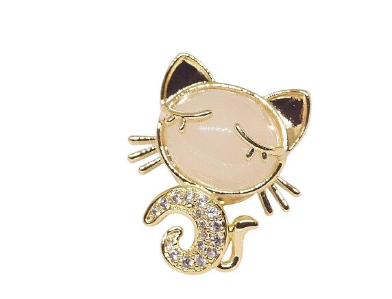 18KRGPゴールドダイヤCZホワ...