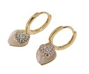 18K ピアス RGP ゴールド ダイヤ CZ ハート リング キャッツアイ ピアス gp5596