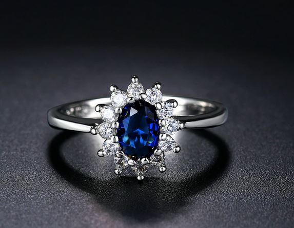 リング 指輪 18K K18 プラチナ CZ ダイヤ フラワー ブルー彩石上品 リング yu1013e バレンタイン ギフト おすすめ 誕生日 感謝 ギフト格安通販　バレンタイン　人気　ランキング