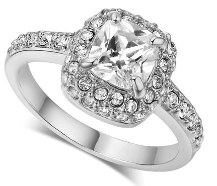 指輪 18K K18 18金 RGP プラチナ CZ ダイヤ 大粒 上品 リング yu916e バレンタイン ギフト おすすめ 誕生日格安通販　バレンタイン　人気　ランキング