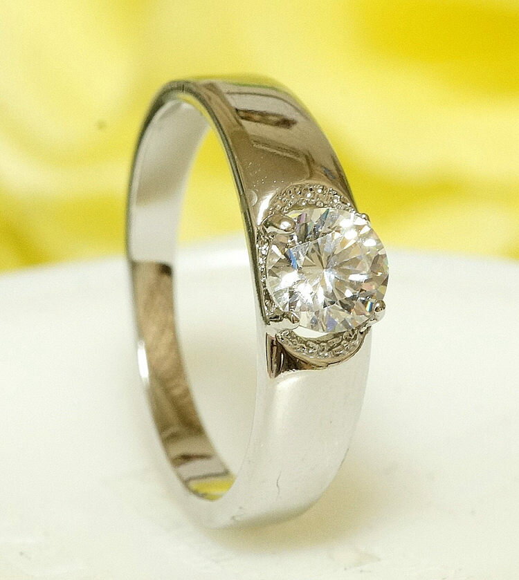 指輪1粒 18K K18 18金 RGP プラチナ CZ ダイヤ 上質 一粒 リング yu804e バレンタイン ギフト おすすめ 誕生日