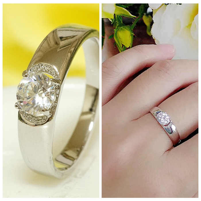 指輪1粒 18K K18 18金 RGP プラチナ CZ ダイヤ 上質 一粒 リング　yu804e バレンタイン ギフト おすすめ 誕生日格安通販　バレンタイン　人気　ランキング