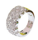18K RGP プラチナ CZ ダイヤ ワイド リング yu914e