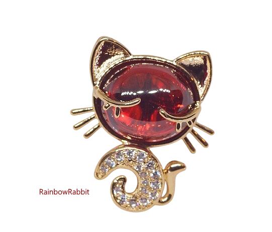 18KRGPゴールドダイヤCZレッ...