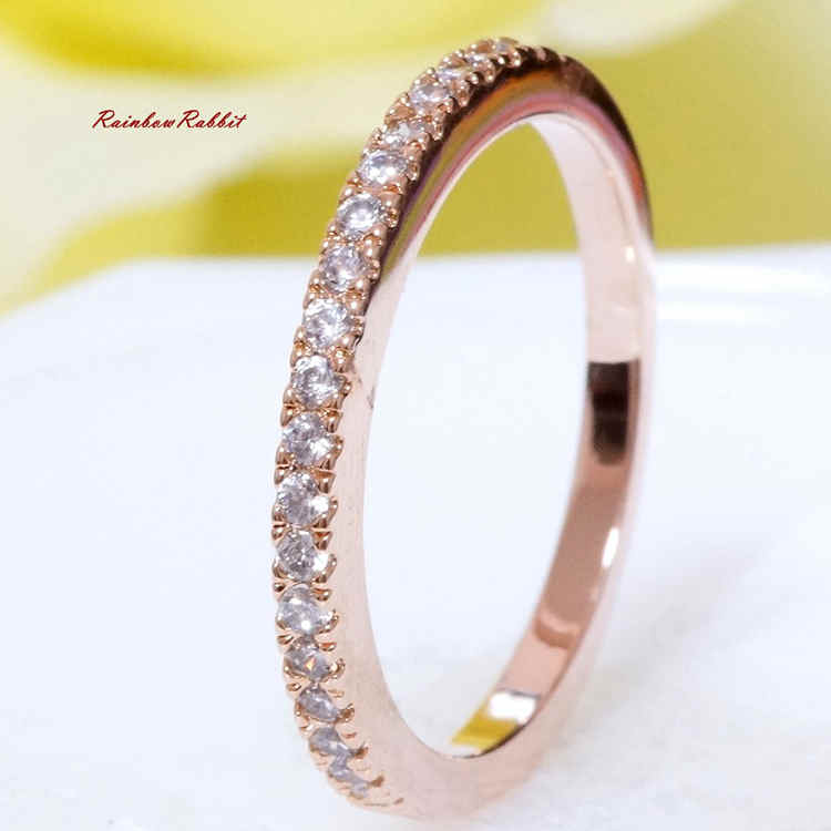 18K K18 18金 RGP ゴールド CZ ダイヤ ハーフ エタニティ リング　gu1156e バレンタイン ギフト おすすめ 誕生日 ギフト格安通販　バレンタイン　人気　ランキング