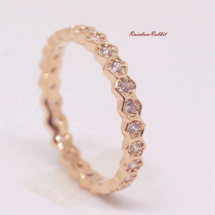 指輪 18K K18 18金 RGP ゴールド 高級 CZ 上品 ハチの巣 エタニティ リング gu1370e 普通便 送料無料 高級 ダイヤ キュービックジルコニア バレンタイン ギフト おすすめ 誕生日格安通販　バレンタイン　人気　ランキング