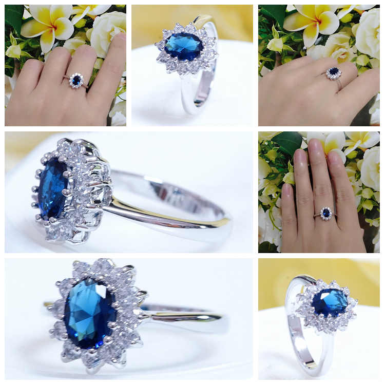 リング 指輪 18K K18 プラチナ CZ ダイヤ フラワー ブルー彩石上品 リング yu1013e バレンタイン ギフト おすすめ 誕生日 感謝 ギフト格安通販　バレンタイン　人気　ランキング