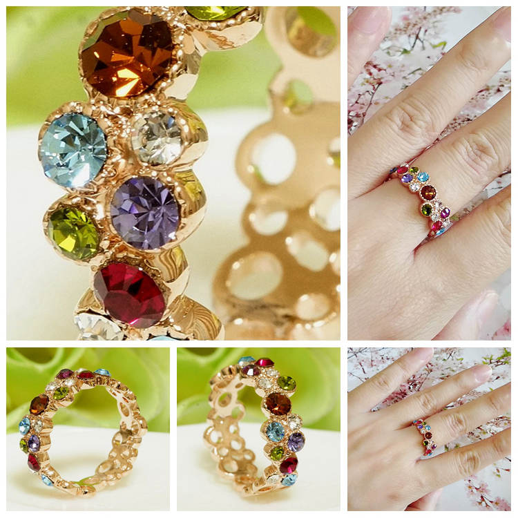 指輪 18K K18 指輪 ゴールド CZ ダイヤ フラワー 彩石 リング gu894e バレンタイン ギフト おすすめ 誕生日 お祝い格安通販　バレンタイン　人気　ランキング