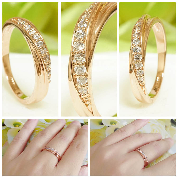 18K K18 18金 RGP ゴールド CZ ダイヤ 上質リングgu942e バレンタイン ギフト おすすめ 誕生日 お祝い格安通販　バレンタイン　人気　ランキング