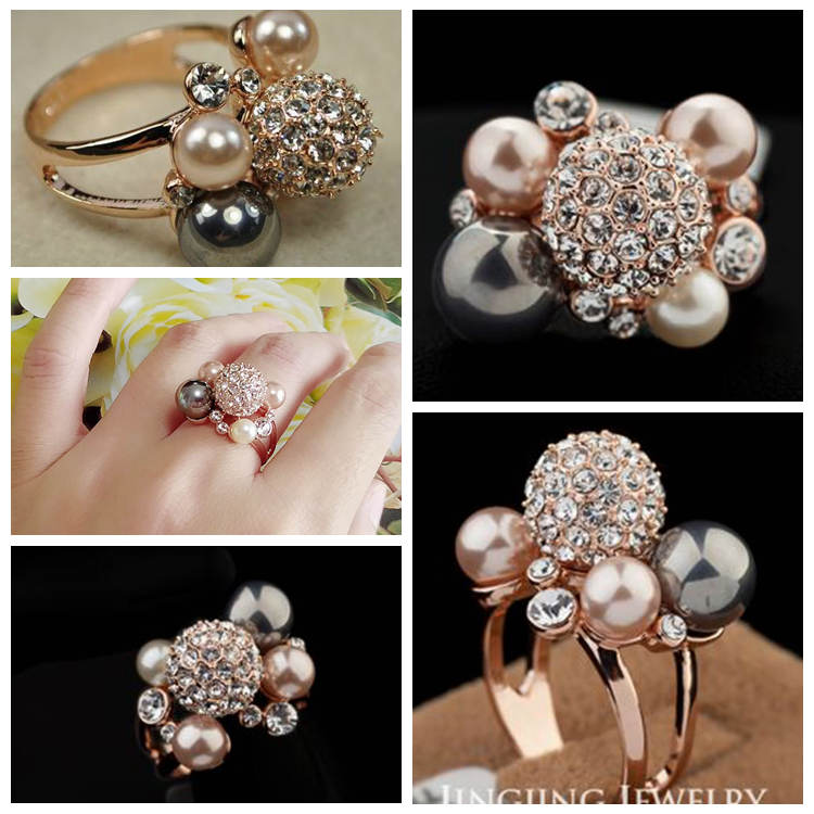 指輪 18K K18 18金 RGP ゴールド CZ ダイヤ フラワー パール リング gu842e バレンタイン ギフト おすすめ 誕生日 お祝い格安通販　バレンタイン　人気　ランキング