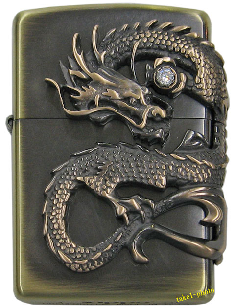 ZIPPO 龍サイドメタル ジッポーオイルライター 真鍮古美