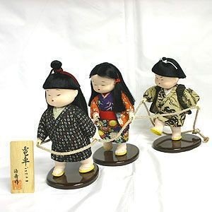 【送料無料！】京製木目込人形　電車ごっこ