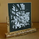 【インテリア◆贈り物に】色紙(切り絵)【すす払い】