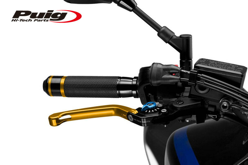 Puig 110OA FOLDABLE BRAKE LEVER 3.0GOLD/BLUE（可倒タイプ）