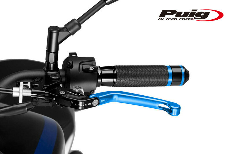 Puig 210AP FOLDABLE CLUTCH LEVER 3.0BLUE/SILVER（可倒タイプ）