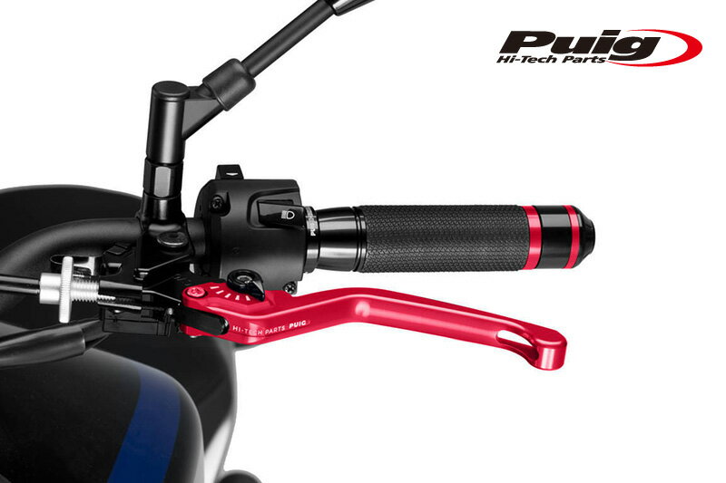 Puig 220RN NON-FOLDABLE CLUTCH LEVER 3.0RED/BLACK（固定タイプ）