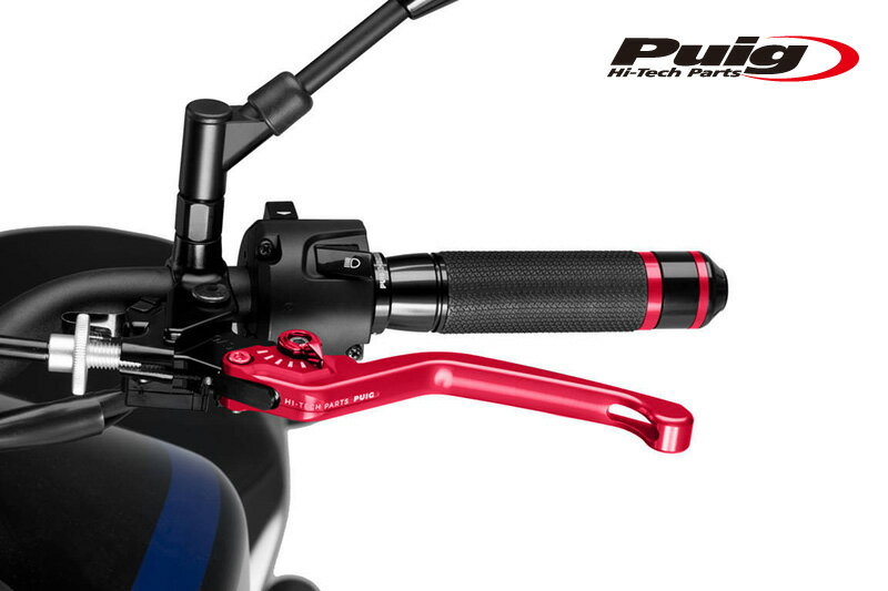Puig 220RR NON-FOLDABLE CLUTCH LEVER 3.0RED/RED（固定タイプ）
