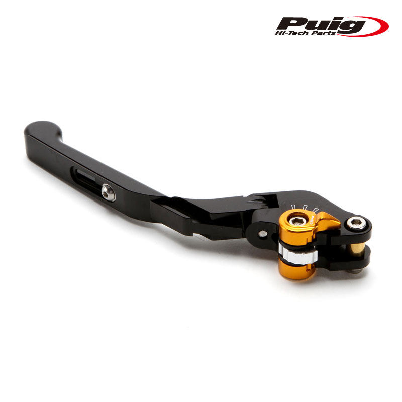 Puig 24NNO EXTENDABLE FOLDABLE CLUTCH LEVER 3.0BLACK/GOLD （全長調整/可倒タイプ）