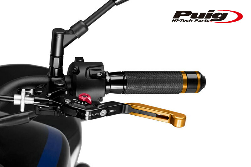 Puig 24ONR EXTENDABLE FOLDABLE CLUTCH LEVER 3.0GOLD/RED （全長調整/可倒タイプ）
