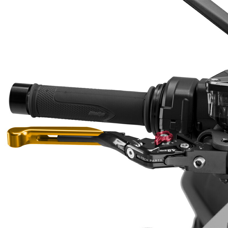 樂天商城 - Puig 414ONR BRAKE LEVER 4.0.EXTENDABLE [GOLD/RED] （全長調整、可倒タイプ） プーチ ブレーキレバー