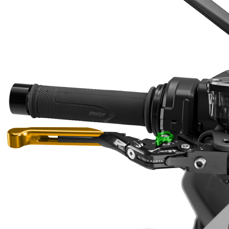 樂天商城 - Puig 414ONV BRAKE LEVER 4.0.EXTENDABLE [GOLD/GREEN] （全長調整、可倒タイプ） プーチ ブレーキレバー