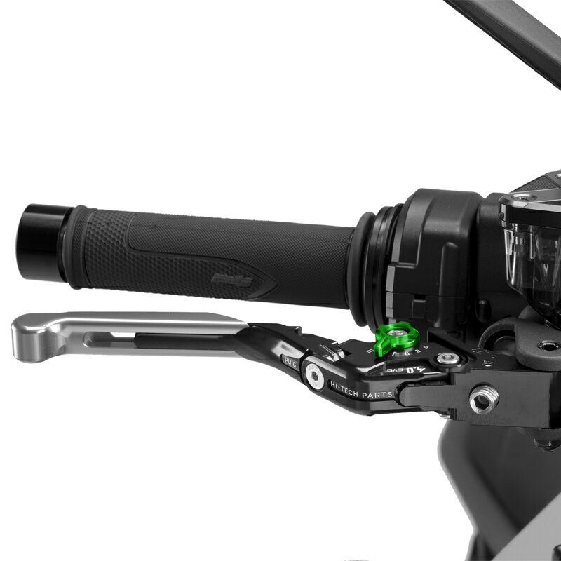 樂天商城 - Puig 414PNV BRAKE LEVER 4.0.EXTENDABLE [SILVER/GREEN] （全長調整、可倒タイプ） プーチ ブレーキレバー