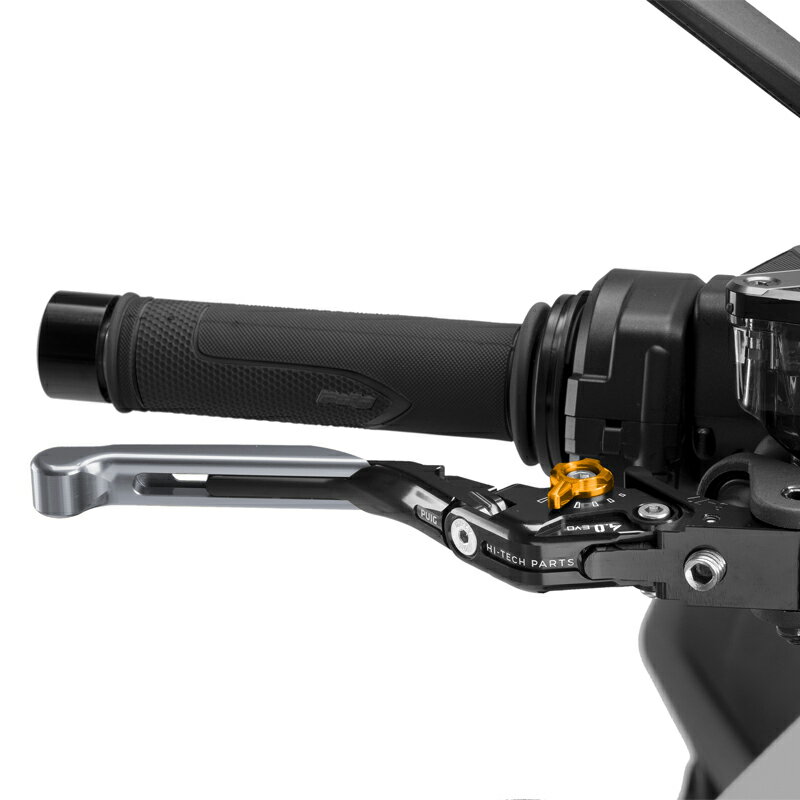 樂天商城 - Puig 414YNO BRAKE LEVER 4.0.EXTENDABLE [TITANIUM/GOLD] （全長調整、可倒タイプ） プーチ ブレーキレバー
