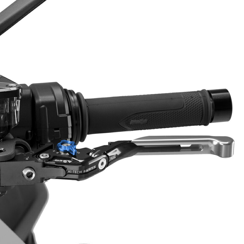 樂天商城 - Puig 424PNA CLUTCH LEVER 4.0.EXTENDABLE [SILVER/BLUE] （全長調整、可倒タイプ） プーチ クラッチレバー