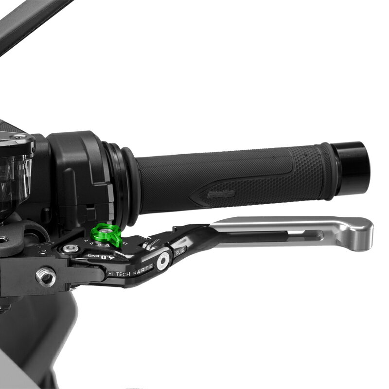 樂天商城 - Puig 424PNV CLUTCH LEVER 4.0.EXTENDABLE [SILVER/GREEN] （全長調整、可倒タイプ） プーチ クラッチレバー