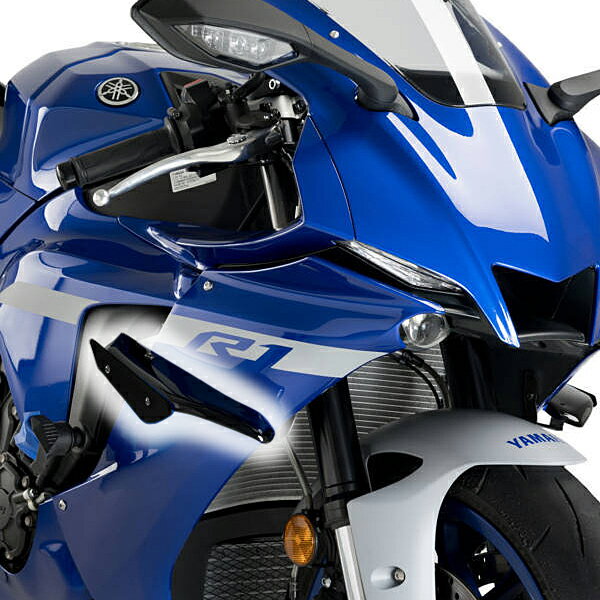 Puig 20297N SIDE SPOILER WINGLET BLACK YAMAHA YZF-R1 (20-23) YZF-R1M (20-23) プーチ カウル サイドスポイラー ウイングレット