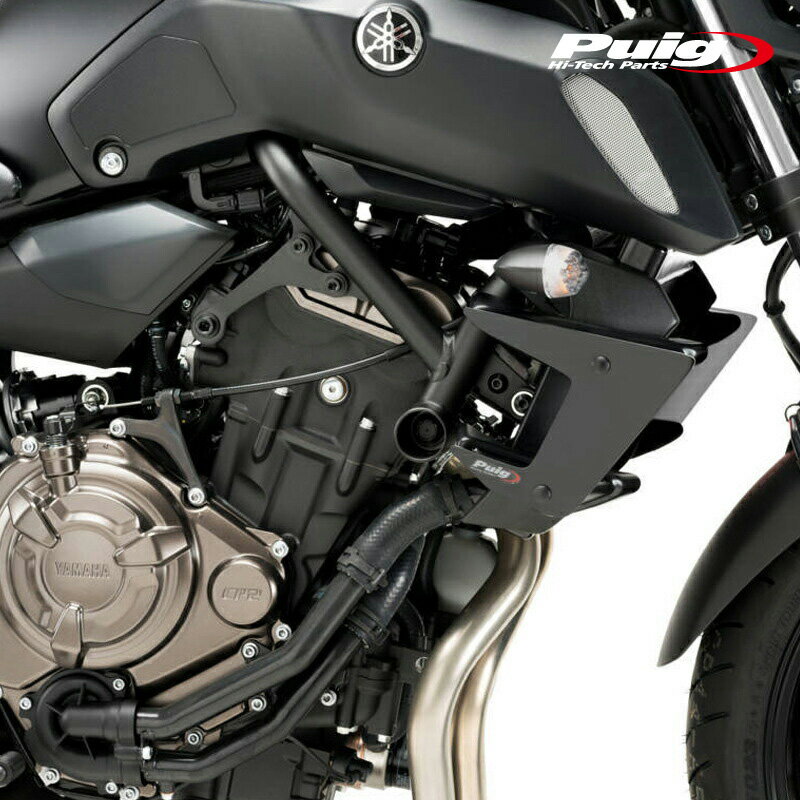 Puig 20381N SIDE SPOILER WINGLET BLACK YAMAHA MT-07 (18-20) プーチ サイドスポイラー ウイングレット ダウンフォース