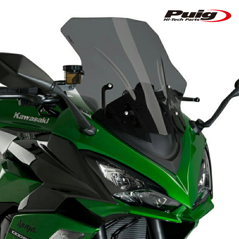 Puig 20471F RACING-SCREEN DARK SMOKE Kawasaki Ninja 1000 SX (20-23) Ninja1000 (10-19) Z1000SX (10-19) プーチ スクリーン カウル