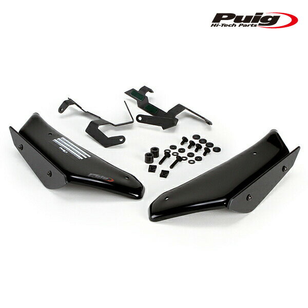 Puig 3172N SIDE SPOILER WINGLET BLACK Kawasaki Ninja 400 (18-23) プーチ サイドスポイラー ウイングレット ダウンフォース