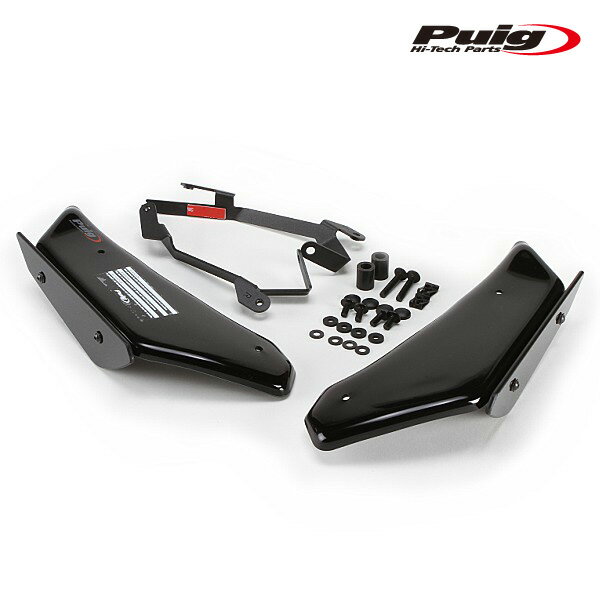 Puig 3176N SIDE SPOILER WINGLET BLACK Kawasaki ZX-6R (19-21) ZX-6R 636 (19-21) プーチ サイドスポイラー ウイングレット ダウンフォース