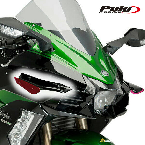 Puig 3658R SIDE SPOILER WINGLET [RED] Kawasaki Ninja H2 SX (18-21) Ninja H2 SX SE＋ (18-21) プーチ サイドスポイラー ウイングレット