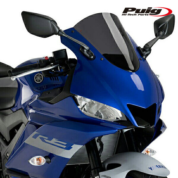Puig 3737F RACING-SCREEN [DARK SMOKE] YAMAHA YZF-R3/R25 (19-25) プーチ スクリーン カウル