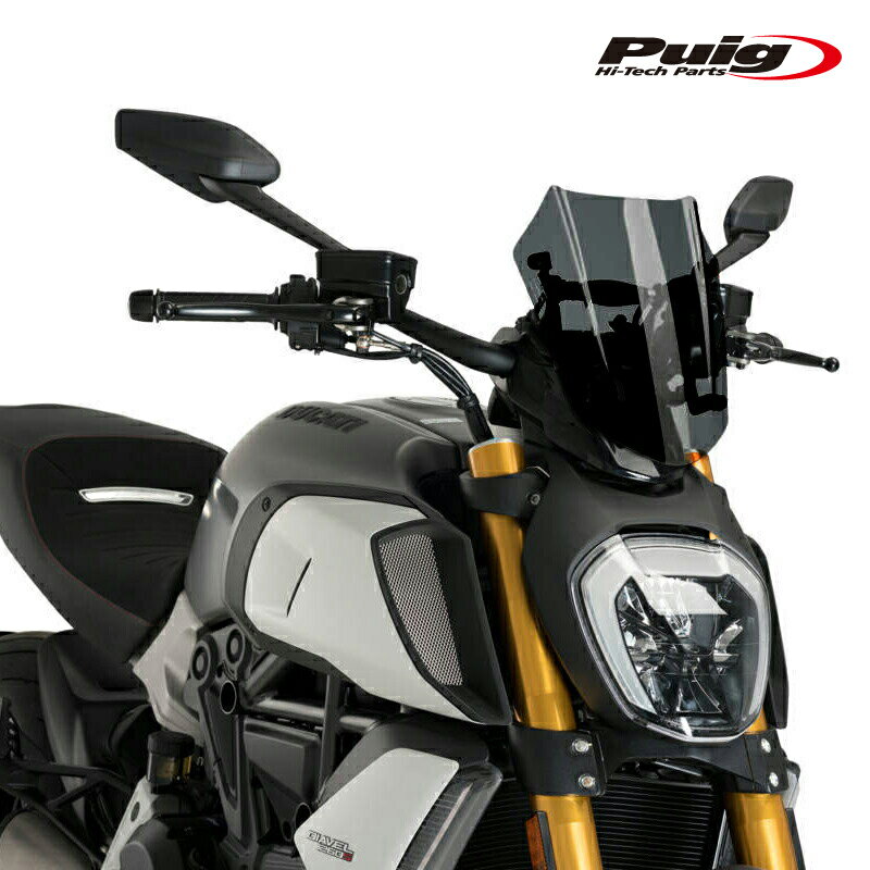 Puig 3773F NEW GENERATION SPORT ADJUSTABLE [DARK SMOKE] DUCATI DIAVEL 1260 (19-23) DIAVEL 1260 S (19-23) プーチ スクリーン カウル