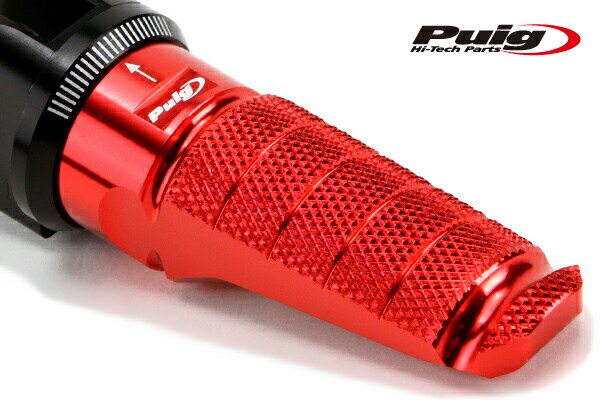 楽天RAMBUTAN[期間限定35％OFF]Puig 6301R RACING FOOTPEGS [RED] プーチ ステップバー ローレットタイプ