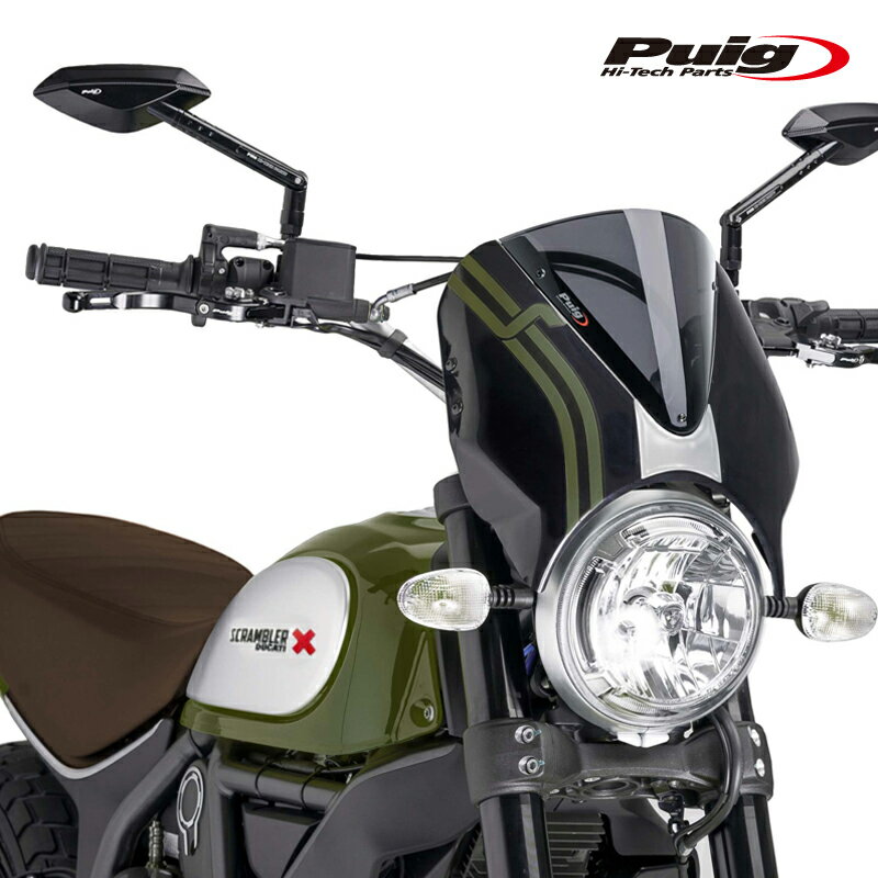 Puig 7652F NEW GENERATION RETROVISION [DARK SMOKE] DUCATI SCRAMBLER ICON (15-25) SCRAMBLER CLASSIC (15-18)プーチ スクリーン カウル