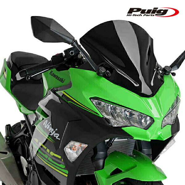 Puig 9976N RACING-SCREEN [BLACK] Kawasaki Ninja 400 (18-23) Ninja 250 (18-23) プーチ スクリーン カウル