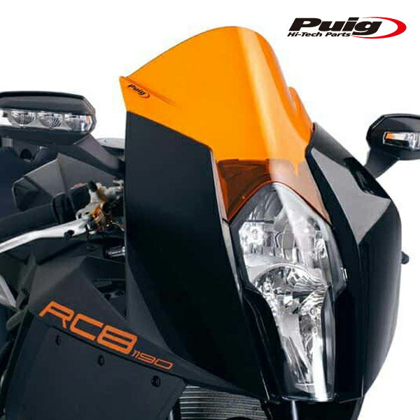 樂天商城 - Puig 4944T RACING-SCREEN [ORANGE] KTM 1190 RC8 (08-15) 1190 RC8 R (08-15) プーチ スクリーン カウル